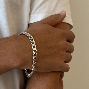 silver curb bracelet