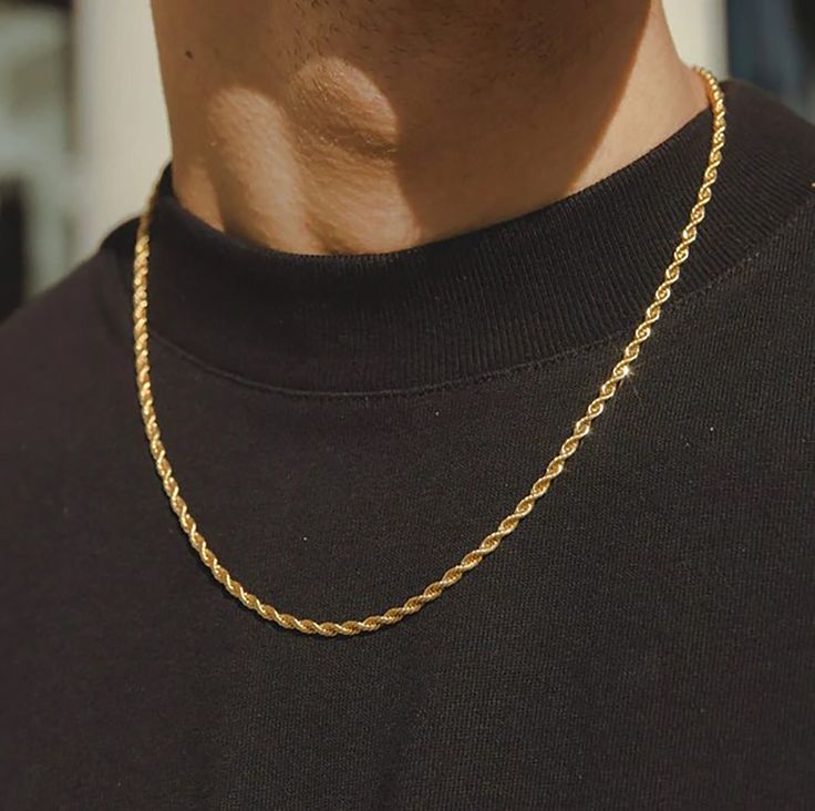 Solid Gold Rope Necklace
