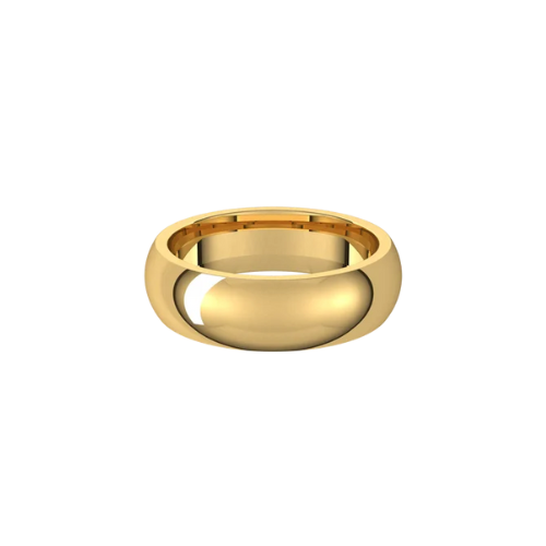 6mm Men's Classic Round Wedding Band | Yellow Gold