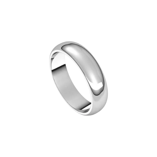 5mm Men's Classic Round Wedding Band | White Gold