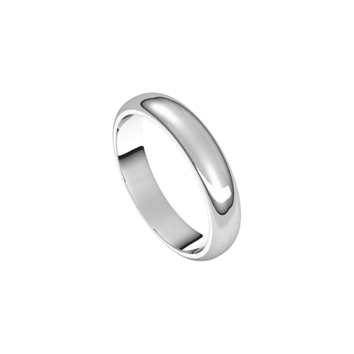 4mm Men's Classic Round Wedding Band | White Gold