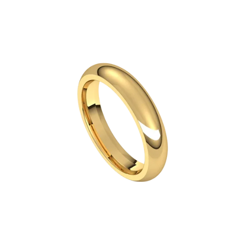 4mm Men's Classic Round Wedding Band | Yellow Gold