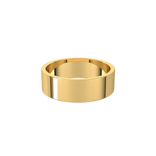 6mm Men's Classic Flat Wedding Band | Yellow Gold