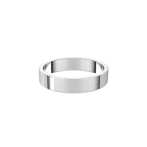 4mm Men's Classic Flat Wedding Band | White Gold