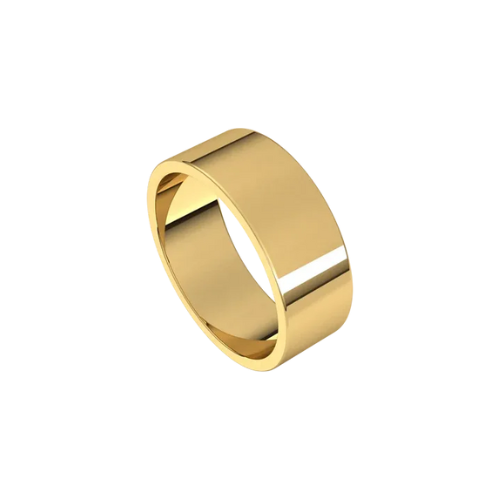 7mm Men's Classic Flat Wedding Band | Yellow Gold