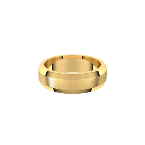 6mm Men's Bevelled Edge Wedding Band | Yellow Gold