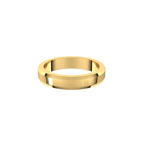 4mm Men's Bevelled Edge Wedding Band | Yellow Gold